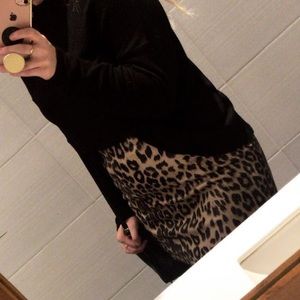 Leopard faux leather mini skirt